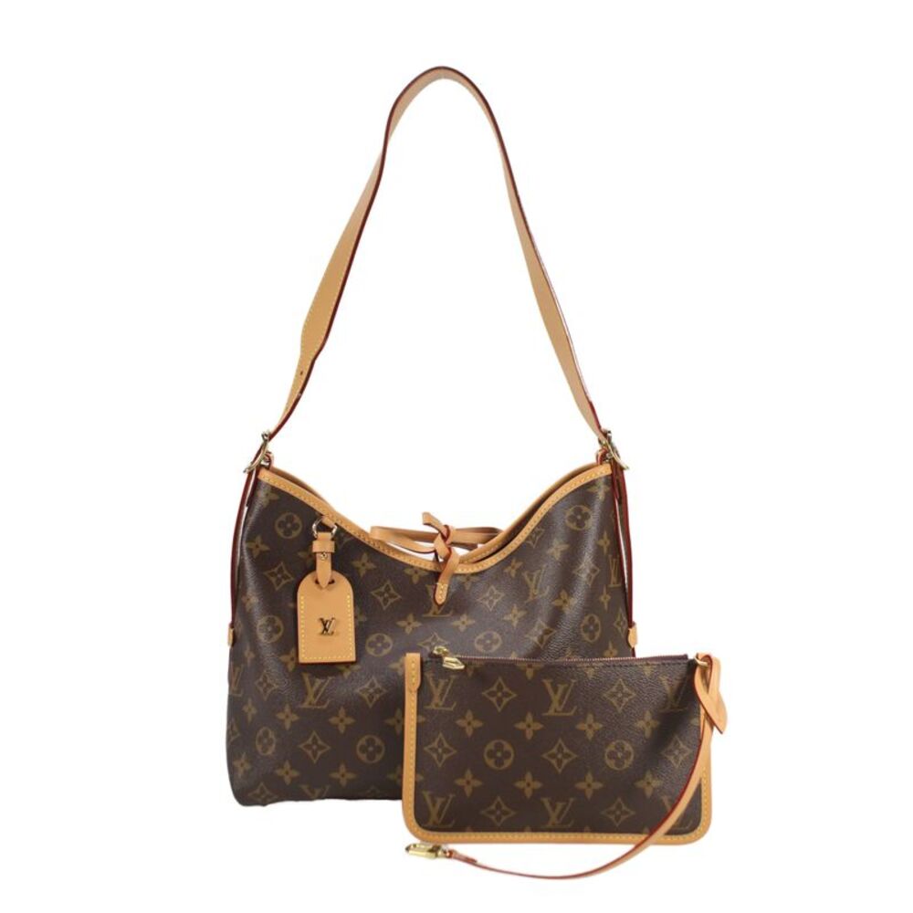 Louis Vuitton Womens Monogram Coated Canvas CarryAll PM Handbag Brown
